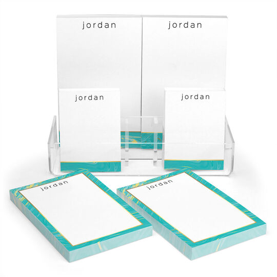 Turquoise Marble Notepad Set